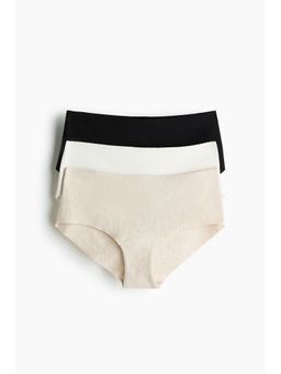 H&M - Women Beige 3-Pack Invisible Cotton Hipster Briefs