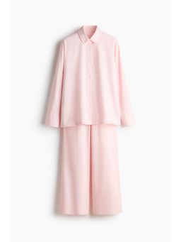 H&M - Women Pink Cotton Satin Pyjamas