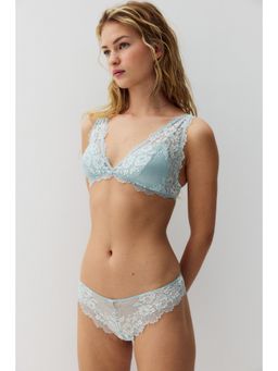 H&M - Women Turquoise 2-Pack Lace Brazilian Briefs