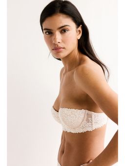 H&M - Women Beige Padded Lace Balconette Bra