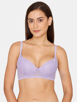 Zivame - Rosaline Everyday Padded Non-Wired Medium Coverage T-Shirt Bra - Violet Tulip