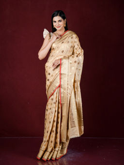 EXCLUSIVA - Mustard Zari Woven Work Banarasi Saree with Unstitched Blouse