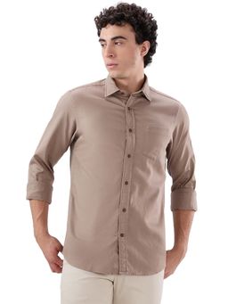 ColorPlus - Pure Cotton Full Sleeves Collar Neck Solid Plain Shirt