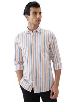 ColorPlus - Pure Cotton Full Sleeves Collar Neck Stripes Shirt