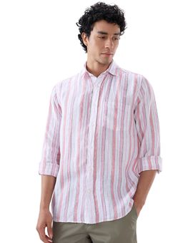 ColorPlus - Linen Full Sleeves Collar Neck Stripes Shirt