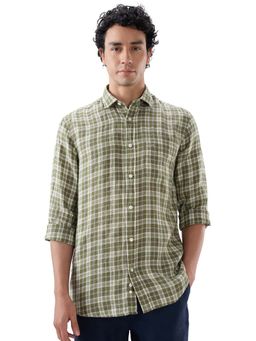 ColorPlus - Linen Full Sleeves Collar Neck Checks Shirt