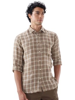 ColorPlus - Linen Full Sleeves Collar Neck Checks Shirt
