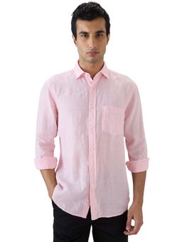 ColorPlus - Linen Full Sleeves Collar Neck Solid Plain Shirt