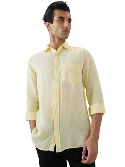 ColorPlus - Linen Full Sleeves Collar Neck Solid Plain Shirt