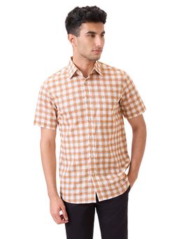 ColorPlus - Pure Cotton Half Sleeves Collar Neck Checks Shirt