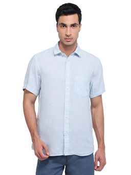 ColorPlus - Linen Half Sleeves Collar Neck Solid Plain Shirt