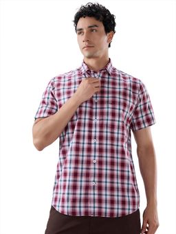 ColorPlus - Pure Cotton Half Sleeves Collar Neck Checks Shirt