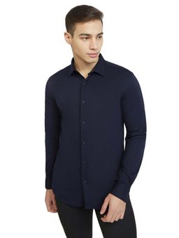 Park Avenue - Rayon Full Sleeves Collar Neck Solid Plain Shirt