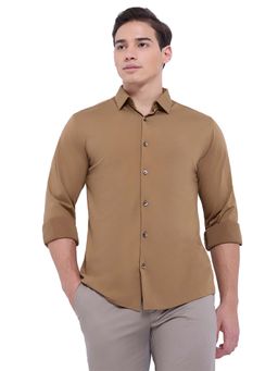 Park Avenue - Rayon Full Sleeves Collar Neck Solid Plain Shirt
