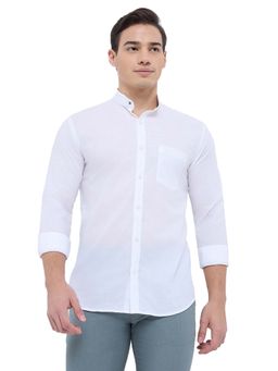 Park Avenue - Pure Cotton Full Sleeves Mandarin Neck Solid Plain Shirt