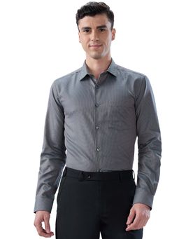 Park Avenue - Pure Cotton Full Sleeves Collar Neck Self Design Shirt