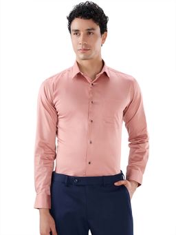 Park Avenue - Cotton Lycra Full Sleeves Collar Neck Solid Plain Shirt