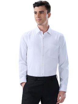 Park Avenue - Cotton Blend Full Sleeves Collar Neck Solid Plain Shirt
