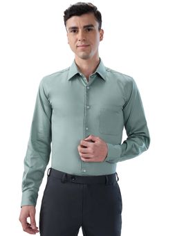 Park Avenue - Cotton Lycra Full Sleeves Collar Neck Solid Plain Shirt