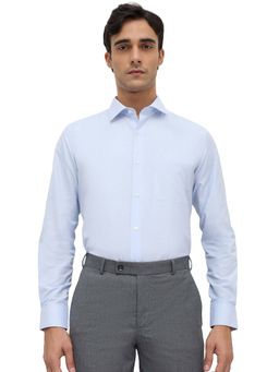 Park Avenue - Cotton Blend Full Sleeves Collar Neck Solid Plain Shirt