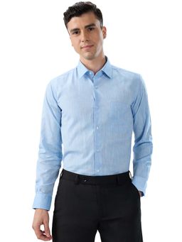 Park Avenue - Cotton Blend Full Sleeves Collar Neck Solid Plain Shirt