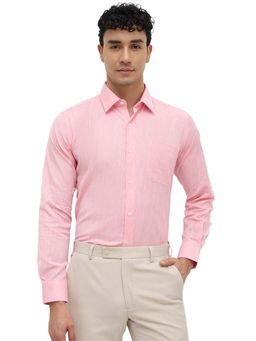 Park Avenue - Cotton Blend Full Sleeves Collar Neck Solid Plain Shirt