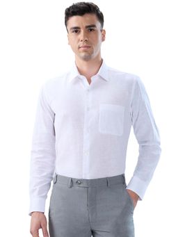Park Avenue - Cotton Blend Full Sleeves Collar Neck Solid Plain Shirt