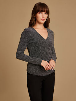 Kazo - Grey Sequined Gin Top