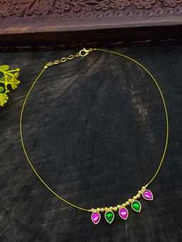 GRIIHAM - Premium Jaipur Jada Jewellery Invisible Chain with Intricate Work Necklace