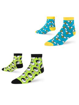 Dynamocks - Men and Women Ankle Length Socks - Free Size - Pack of 2 Pairs