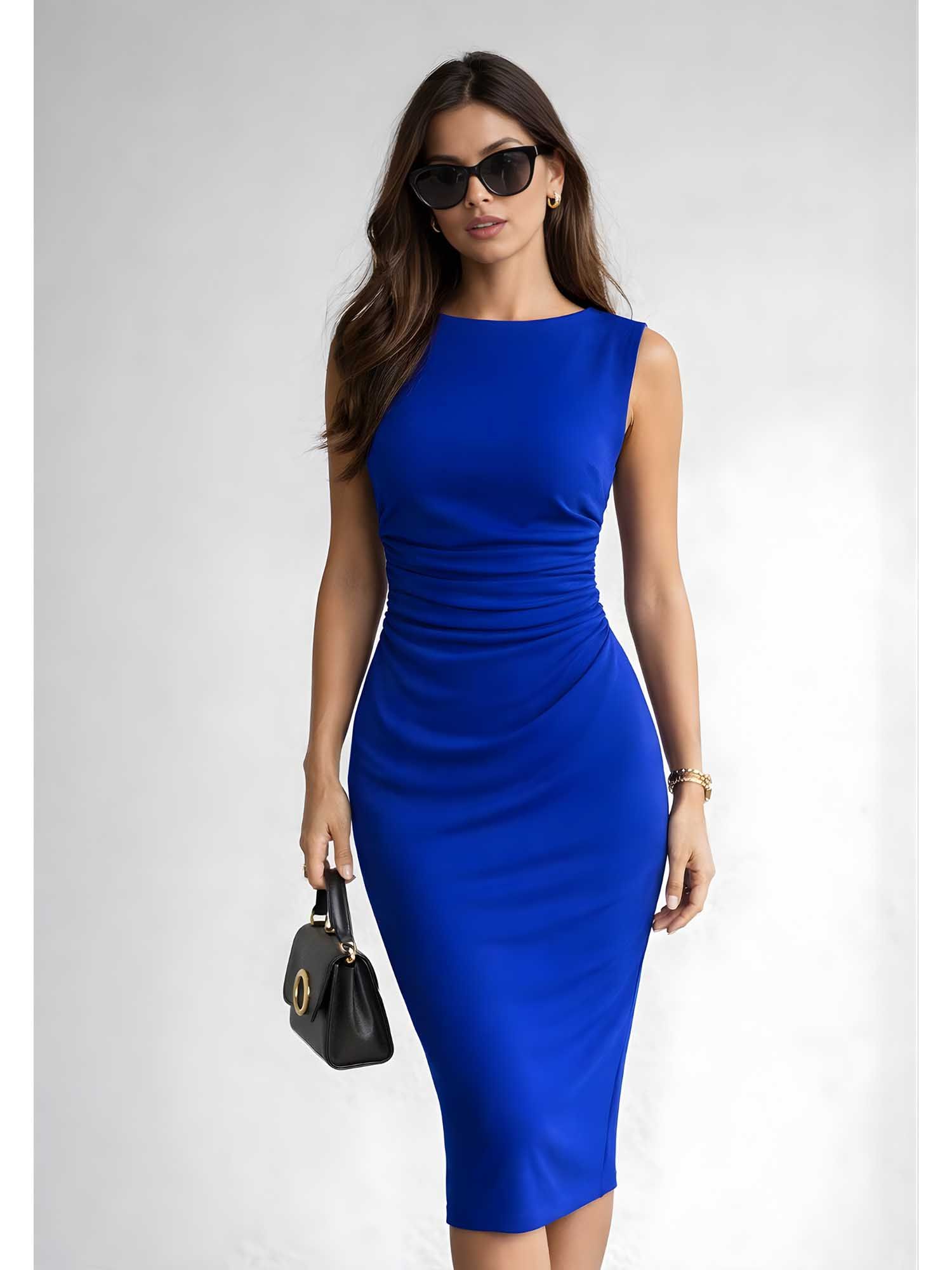 lounge dreams Women Blue Sleeveless Bodycon Dress-picture-48