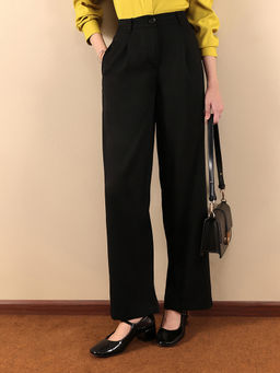 FABLE STREET - Wide Leg Trousers - Black