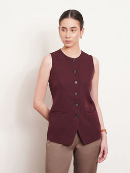 FABLE STREET - Princess Line Maroon Waistcoat