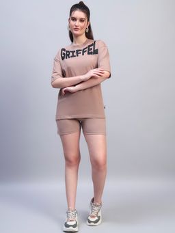 Griffel - Women Beige Cotton Printed Co-Ord Set