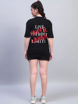 Griffel - Women Black Cotton Graphic Co-Ord Set