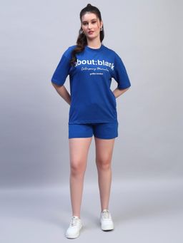 Griffel - Women Blue Cotton Typography Co-Ord Set