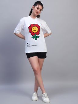 Griffel - Women White Cotton Graphic Co-Ord Set