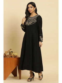 W - Black Solid Kurta