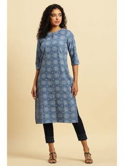 W - Blue Abstract Kurta
