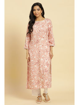 W - Pink Floral Kurta