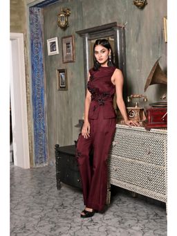Bani Khurana - Marvick Maroon Top with Pant