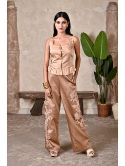 Bani Khurana - Rivan Beige Top with Pant