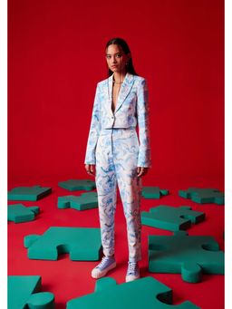 Muvazo - Blue Polyester Printed Co-Ords Sets