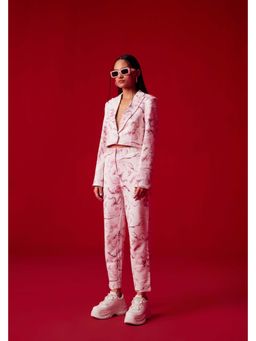 Muvazo - Pink Polyester Printed Co-Ords Sets