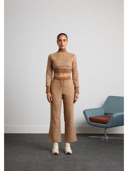 Muvazo - Brown Suede Solid/Plain Co-Ords Sets