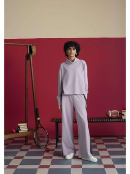 Muvazo - Purple Cotton Solid/Plain Co-Ords Sets