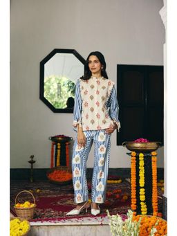 Muvazo - Multi-Colour Linen Floral Co-Ords Sets