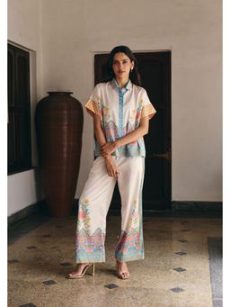 Muvazo - Multi-Colour Satin Floral Co-Ords Sets
