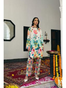 Muvazo - Multi-Colour Satin Floral Co-Ords Sets