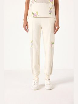Muvazo - White Thread 'Talk Comfo Joggers